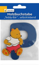 Holzbuchstabe "Teddy-Bär", selbstklebend, P