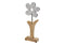 Blume Metall/Mango Holz aus Metall Silber (B/H/T) 10x30x5cm