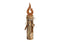Kerze aus Metall auf Holzpfahl (B/H/T) 8x44x8 cm