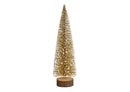 Tannenbaum auf Baumstamm mit Glitter aus Kunststoff Gold (B/H/T) 7x25x7cm