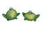 Frosch glänzend aus Keramik Grün 2-fach, (B/H/T) 14x11x9cm