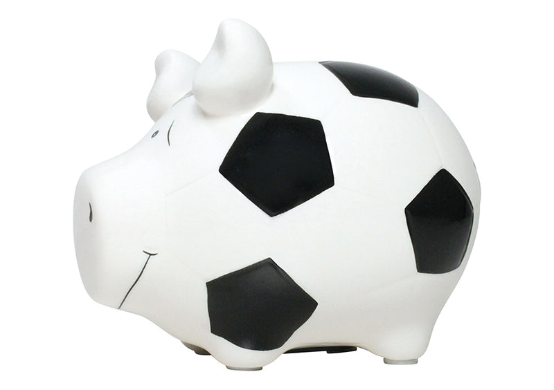 Spardose KCG Kleinschwein, Fußballschwein, aus Keramik (B/H/T) 12,5x9x9 cm