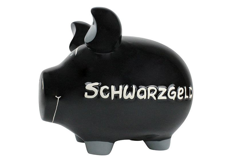 Spardose KCG Mittelschwein, Schwarzgeld Mittel, aus Keramik (B/H/T) 17x15x15 cm