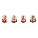 Schneekugel Katze mit Weihnachtsmütze aus Poly Rot 3-fach, (B/H/T) 5x6x4cm