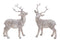 Hirsch mit Glitter aus Poly Weiß 2-fach, (B/H/T) 13x16x5cm