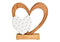 Aufsteller Herz aus Mangoholz braun, weiß (B/H/T) 20x20x6cm