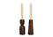 Kerzenhalter aus Mangoholz braun 2-fach, (B/H/T) 6x15x6cm