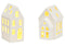 Haus aus Keramik weiß 2-fach, (B/H/T) 6x11x4cm 8x10x6cm