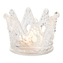 Kerzenhalter Krone aus Glas transparent (B/H/T) 12x8x12cm