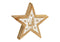 Stern mit Winterdekor aus Mangoholz natur, weiß (B/H/T) 15x15x4cm