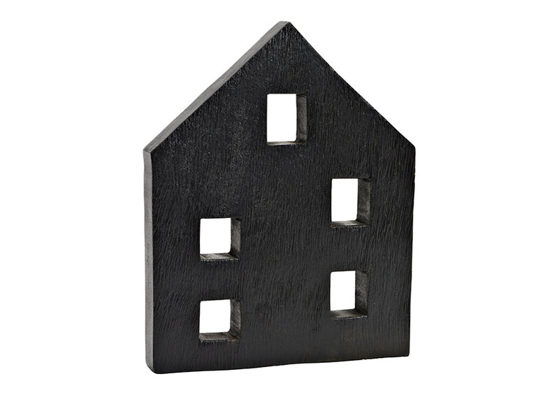 Haus aus Mangoholz schwarz (B/H/T) 20x25x3cm