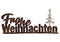 Aufsteller Schriftzug, Frohe Weihnachten aus Mangoholz braun (B/H/T) 14x30x2cm