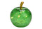Apfel mit 5er LED aus Glas dunkelgrün (B/H/T) 7x9x7cm mit Timer, Batteriebetrieb CR2032 nicht enthalten