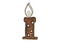 Aufsteller Kerze aus Mangoholz, Metall braun (B/H/T) 20x49x5cm