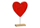 Aufsteller Herz aus Mangoholz rot (B/H/T) 20x31x5cm
