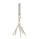 Kerzenhalter Geweih aus Metall silber (B/H/T) 14x24x9cm