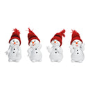 Schneemann aus Poly, Textil rot, weiß 4-fach, (B/H/T) 8x14x8cm