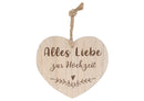 Hänger Herz, Alles liebe zur Hochzeit, aus Holz natur (B/H/T) 18x16x1,5cm
