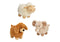 Hund, Elefant, Schaf aus Plüsch braun, beige, weiß 3-fach, (B/H/T) 16x22x25cm