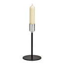 Kerzenhalter aus Metall schwarz, silber (B/H/T) 8x16x8cm