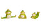 Yoga Frosch aus Poly grün 3-fach, (B/H/T) 13x8x4cm 11x5x5cm 7x7x5cm