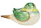 Vogel aus Keramik natur, grün (B/H/T) 27x18x15cm