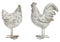 Huhn und Hahn Antik Finish aus Poly grau (B/H/T) 14x24x10cm