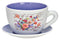 Blumentopf Jumbo Tasse aus Keramik lila (B/H/T) 28x14x24cm