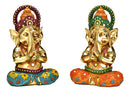 Ganesha Yoga aus Poly gold 2-fach, (B/H/T) 15x22x11cm
