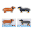 Taschenwärmer Hund Dackel aus Kunststoff braun 2-fach, (B/H) 12x6x1cm