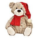 Bär aus Plüsch braun, rot (B/H/T) 22x26x17cm
