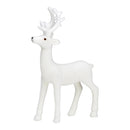 Hirsch beflockt aus Kunststoff weiß (B/H/T) 12x19x4cm