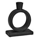 Kerzenhalter aus Mangoholz schwarz (B/H/T) 13x18x6cm
