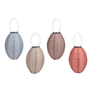 Solar Lampion LED aus Papier/PappePapier/Pappe/Stoff/Metall/Kusntstoff 4-fach, Orange/Beige/Blau/Braun (B/H/T) 20x29x20cm