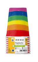 10 Pappbecher mit Motiv, 0,25l, Rainbow