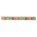 Pastellfarbiger Kerzenblock mit Schrift,