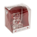 Glasbär mit Herz, ca. 4,5 cm,