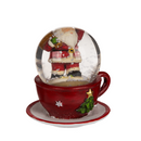 Schneekugel, Weihnachtsfigur, auf Sockel,