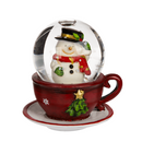 Schneekugel, Weihnachtsfigur, auf Sockel,