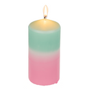 Stumpenkerze mit Farbverlauf, rosa/mint