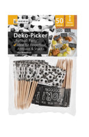 50 Deko-Picker "Fähnchen", Länge 6,5cm, Fußball Party