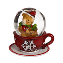 Schneekugel, Weihnachtsfigur, auf Sockel,
