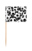 50 Deko-Picker "Fähnchen", Länge 6,5cm, Fußball Party