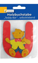Holzbuchstabe "Teddy-Bär", selbstklebend, U