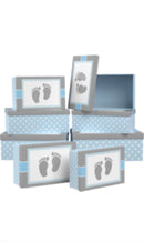 8 Geschenkboxen "Premium" im Set, rechteckig, Baby
