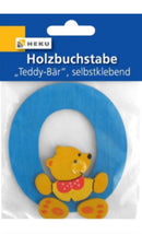 Holzbuchstabe "Teddy-Bär", selbstklebend, O