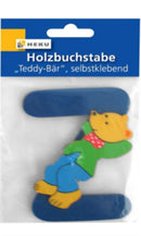 Holzbuchstabe "Teddy-Bär", selbstklebend, Z