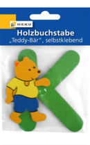Holzbuchstabe "Teddy-Bär", selbstklebend, K