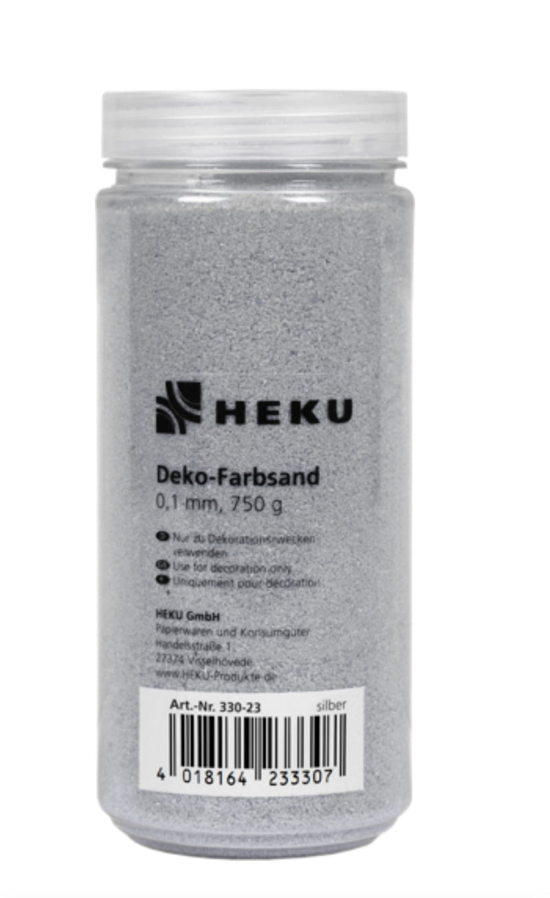 Deko-Farbsand, 0,1mm, ca. 750g, in Zylinderdose, silber