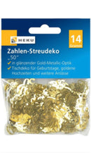 Zahlen-Streudeko, 14g, metallic, gold, 50
